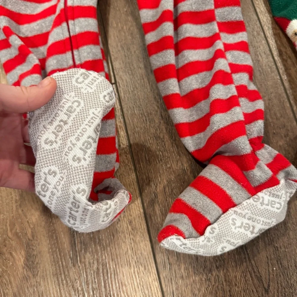 Carters Toddler Fleece Footed Pajamas 3T Bundle Christmas‎ Holiday Santa Unisex